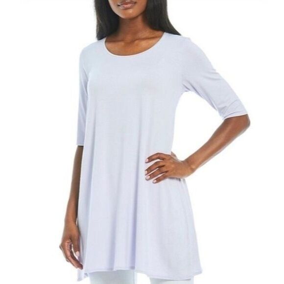 Eileen Fisher Women White A-Line T-Shirt Dress Size S - Picture 1 of 7